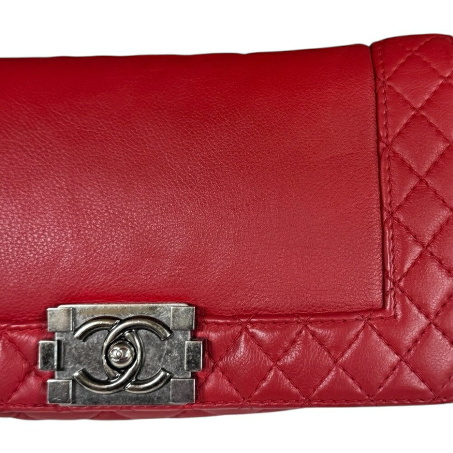 Chanel Red Leather Boy