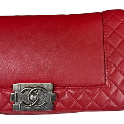 Chanel Red Leather Boy