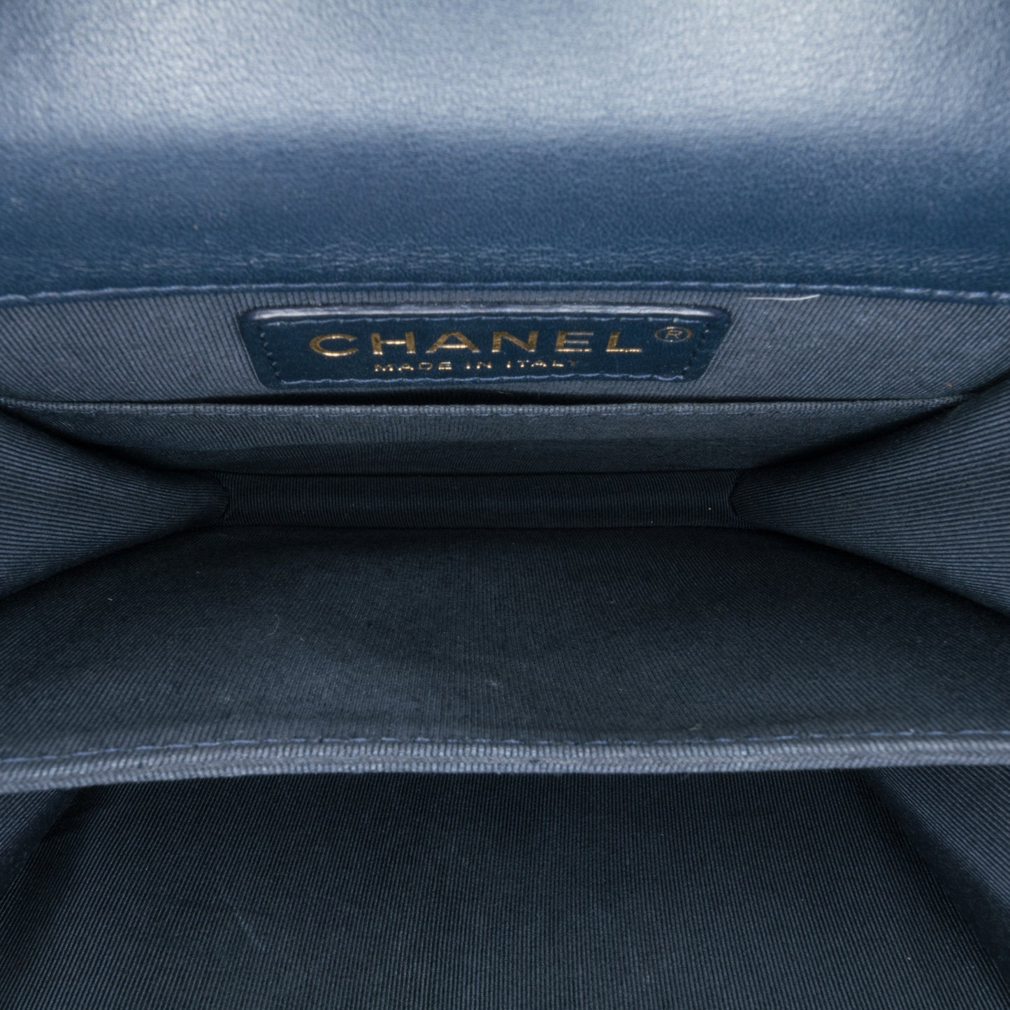 Chanel Metallic Lambskin Striped North South Boy Flap