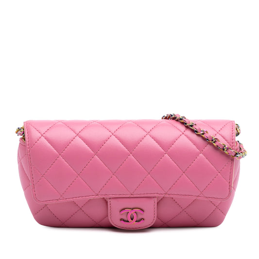 Chanel Cc Quilted Lambskin Sunglasses Case With Chain