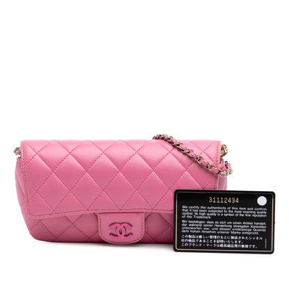 Chanel Cc Quilted Lambskin Sunglasses Case With Chain