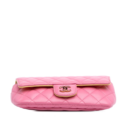 Chanel Cc Quilted Lambskin Sunglasses Case With Chain