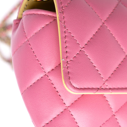 Chanel Cc Quilted Lambskin Sunglasses Case With Chain