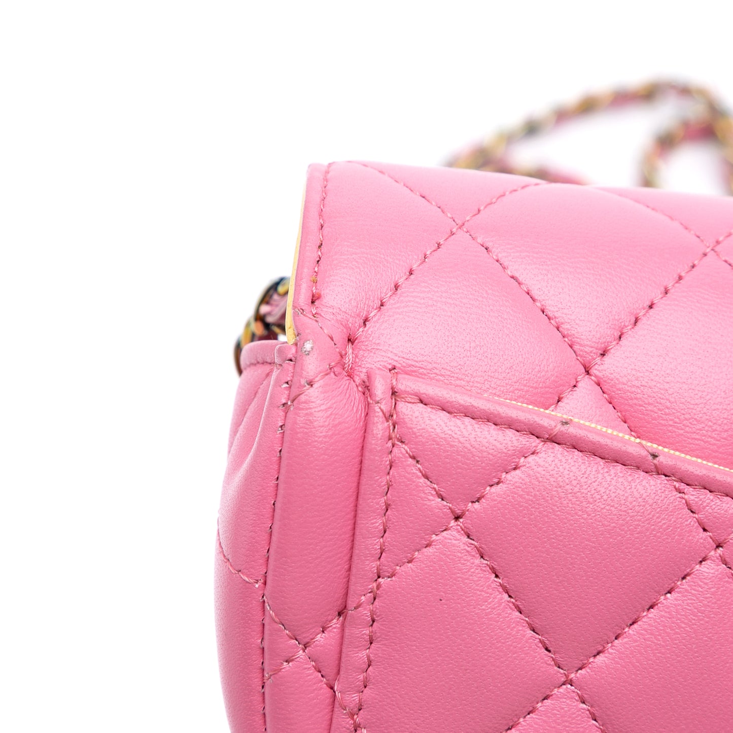Chanel Cc Quilted Lambskin Sunglasses Case With Chain