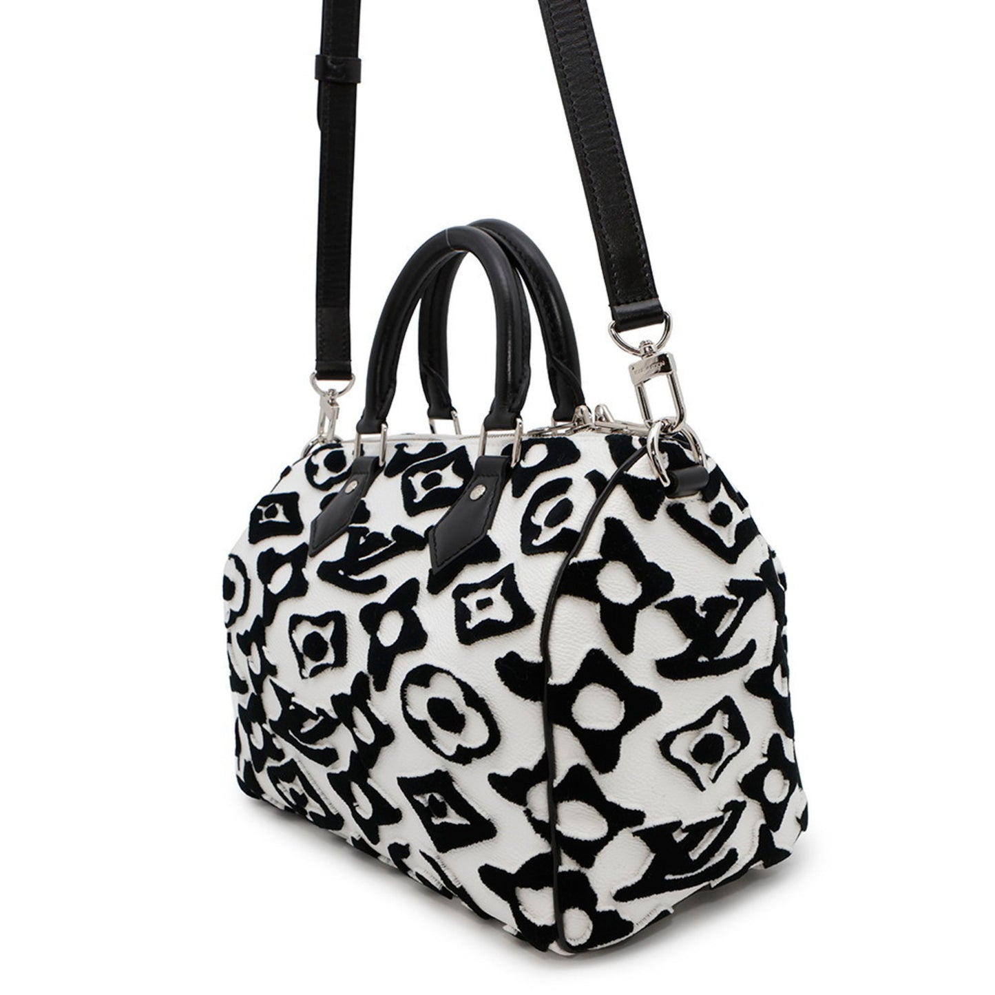 Louis Vuitton White Canvas Speedy Bandoulière 25