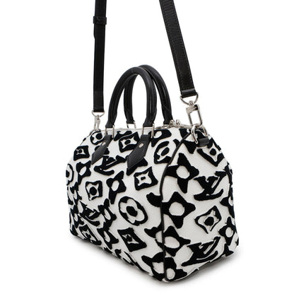 Louis Vuitton White Canvas Speedy Bandoulière 25