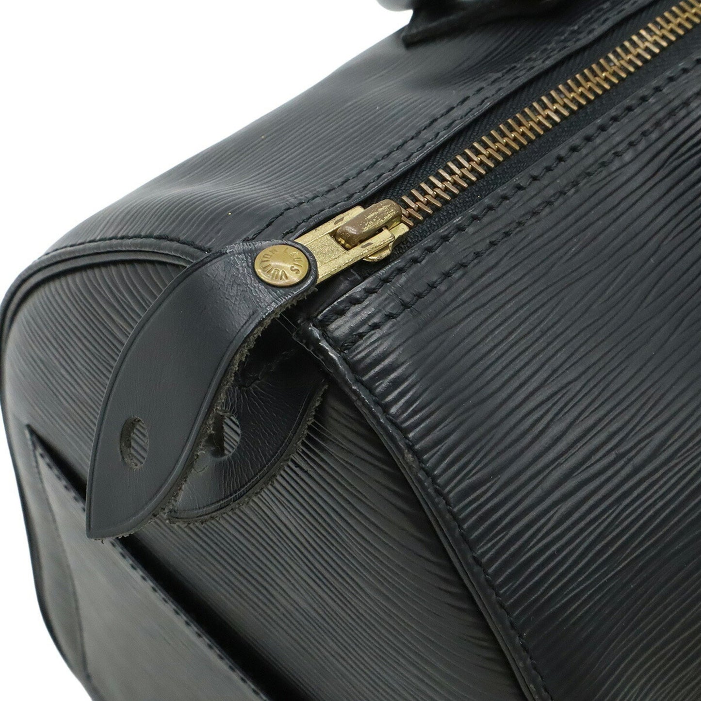Louis Vuitton Black Leather Speedy 30