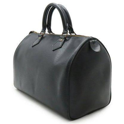 Louis Vuitton Black Leather Speedy 30