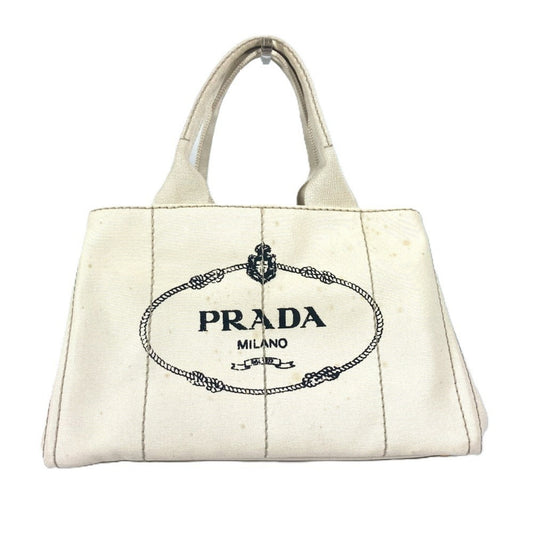 Prada White Canvas Canapa