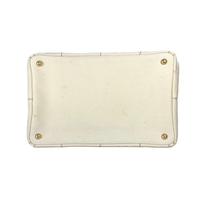 Prada White Canvas Canapa