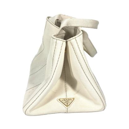 Prada White Canvas Canapa