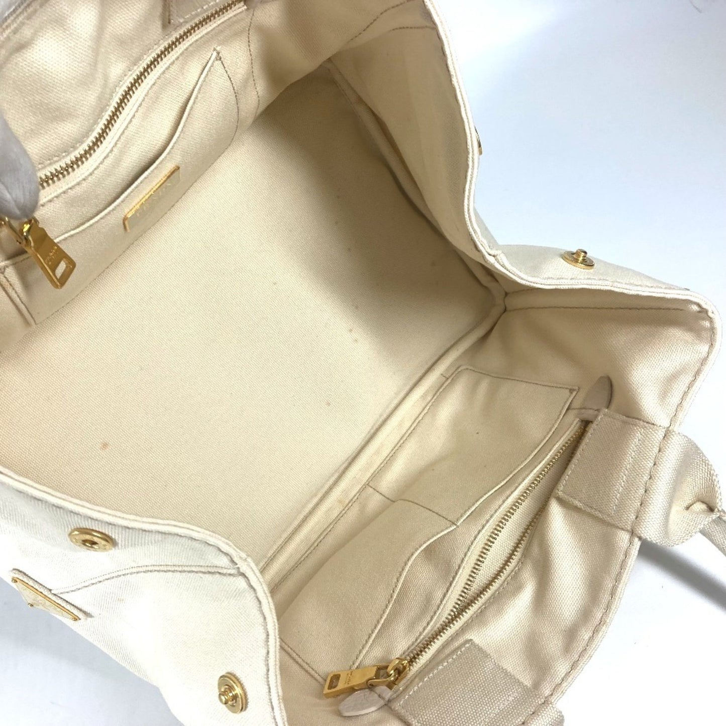 Prada White Canvas Canapa