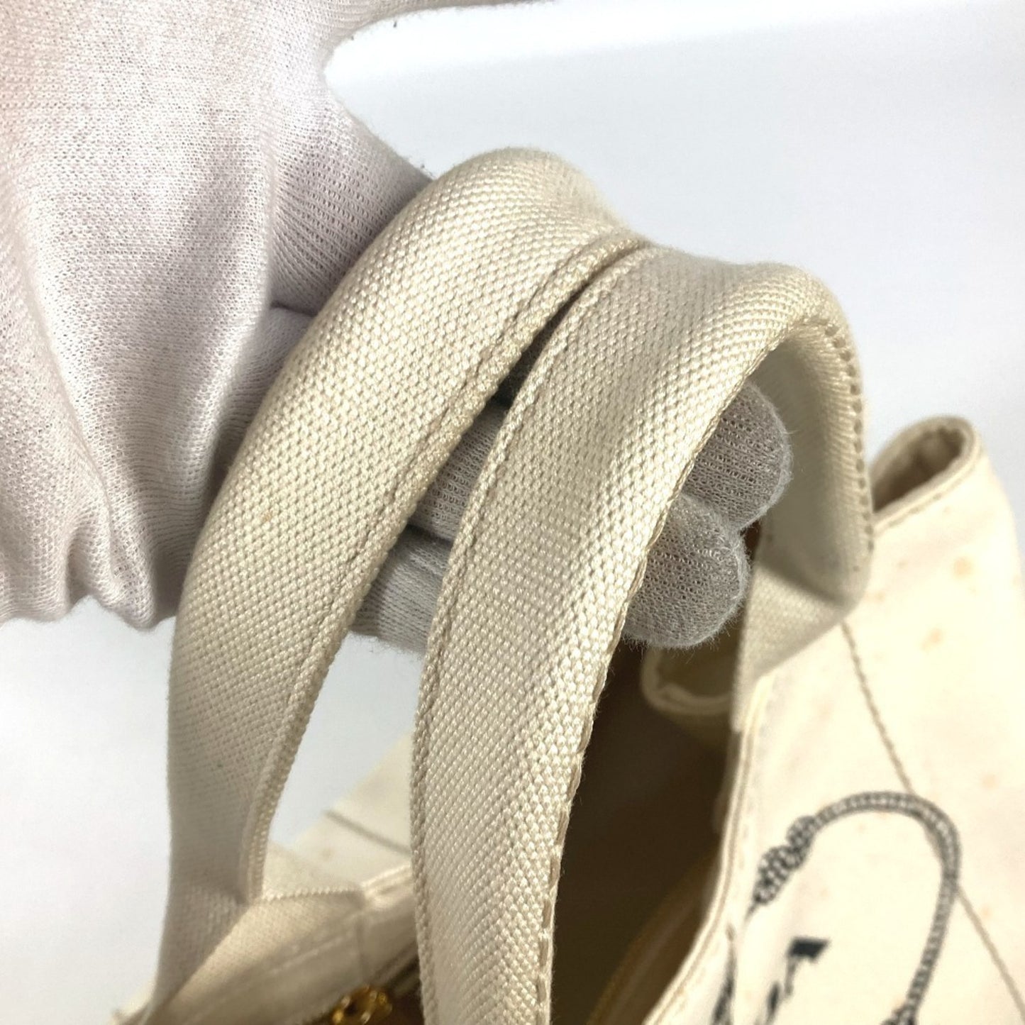 Prada White Canvas Canapa