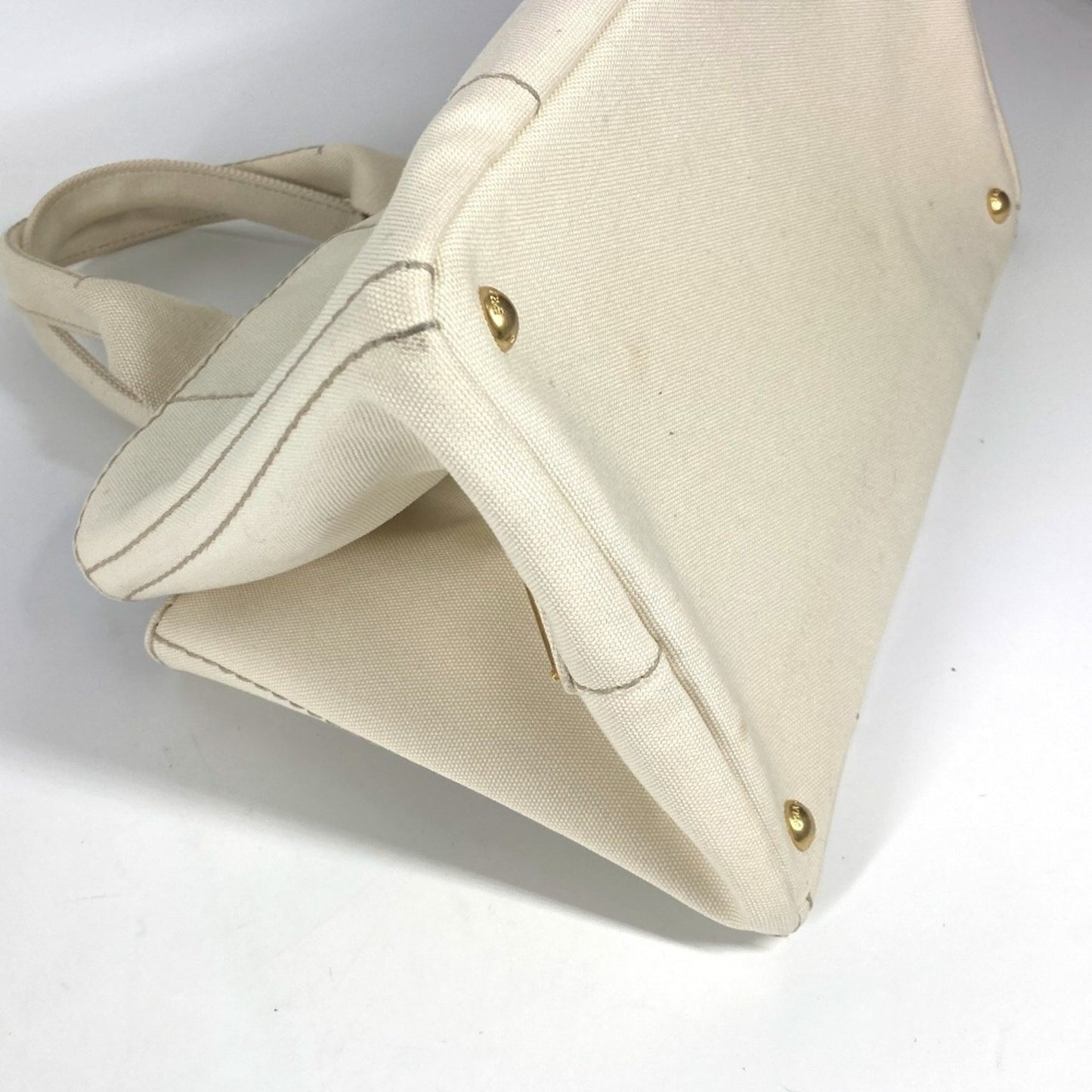 Prada White Canvas Canapa