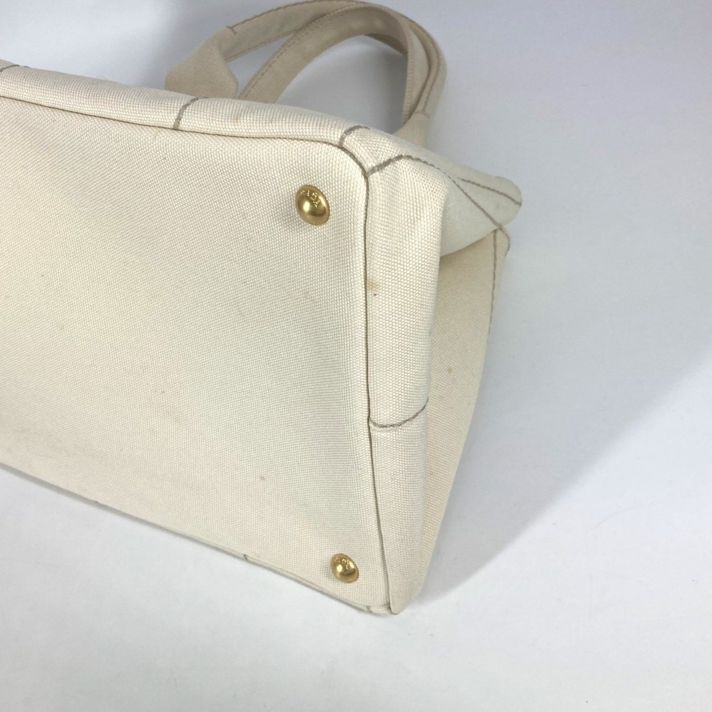 Prada White Canvas Canapa
