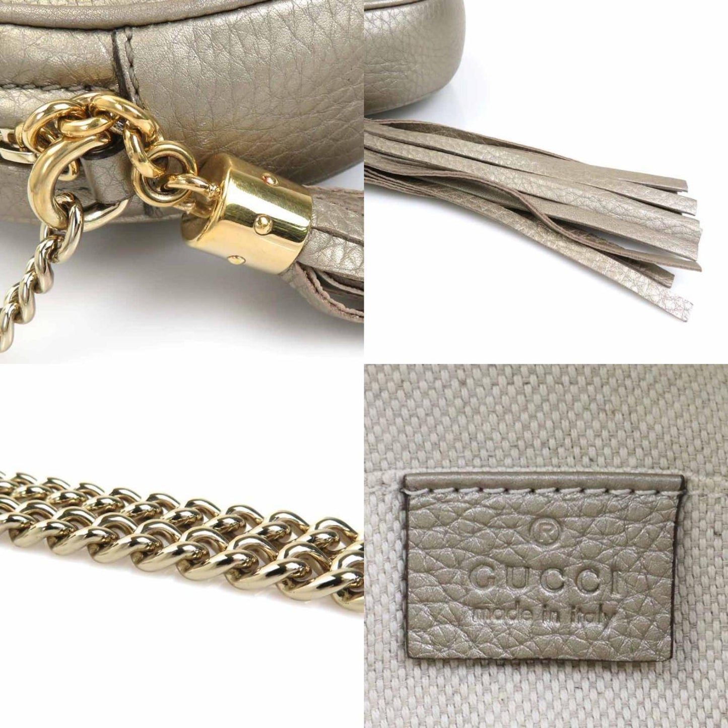 Gucci Gold Leather Interlocking G