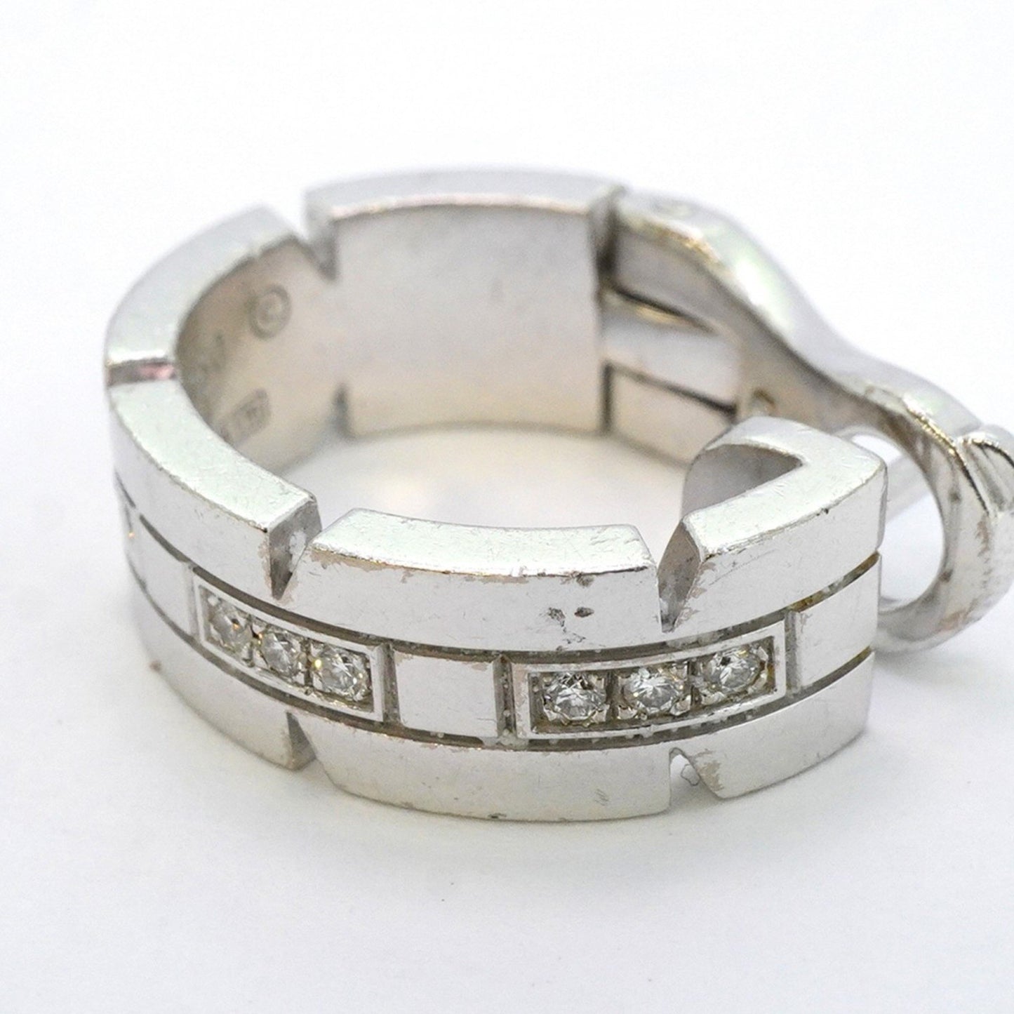 Cartier Silver White Gold Tank Française