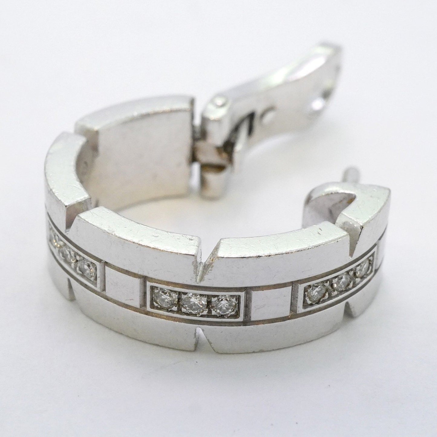 Cartier Silver White Gold Tank Française