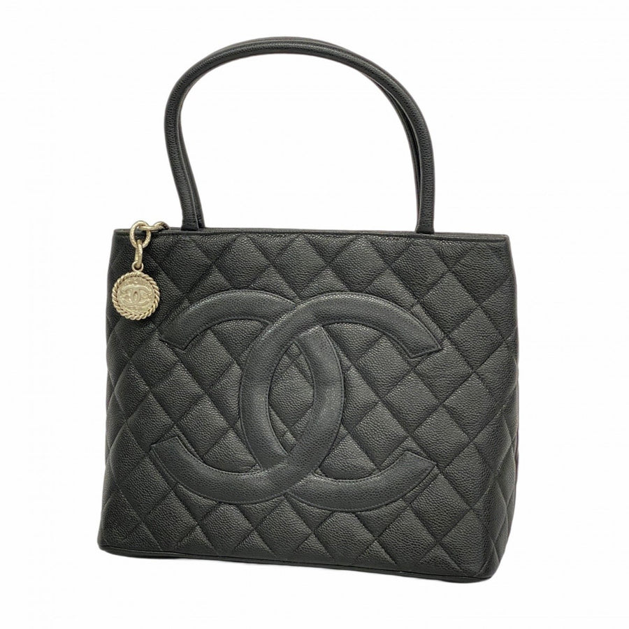 Chanel Black Leather Medaillon