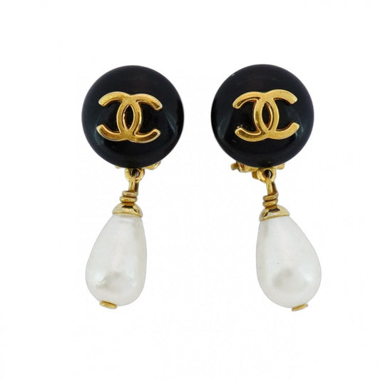 Chanel Black Gold Plated Coco Mark