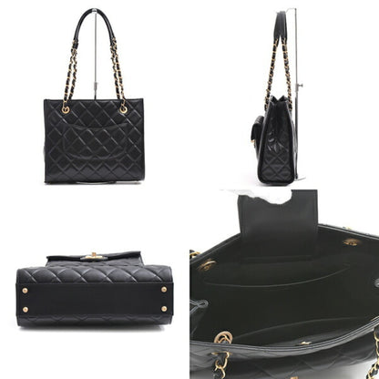 Chanel Black Leather Petite Shopping Tote