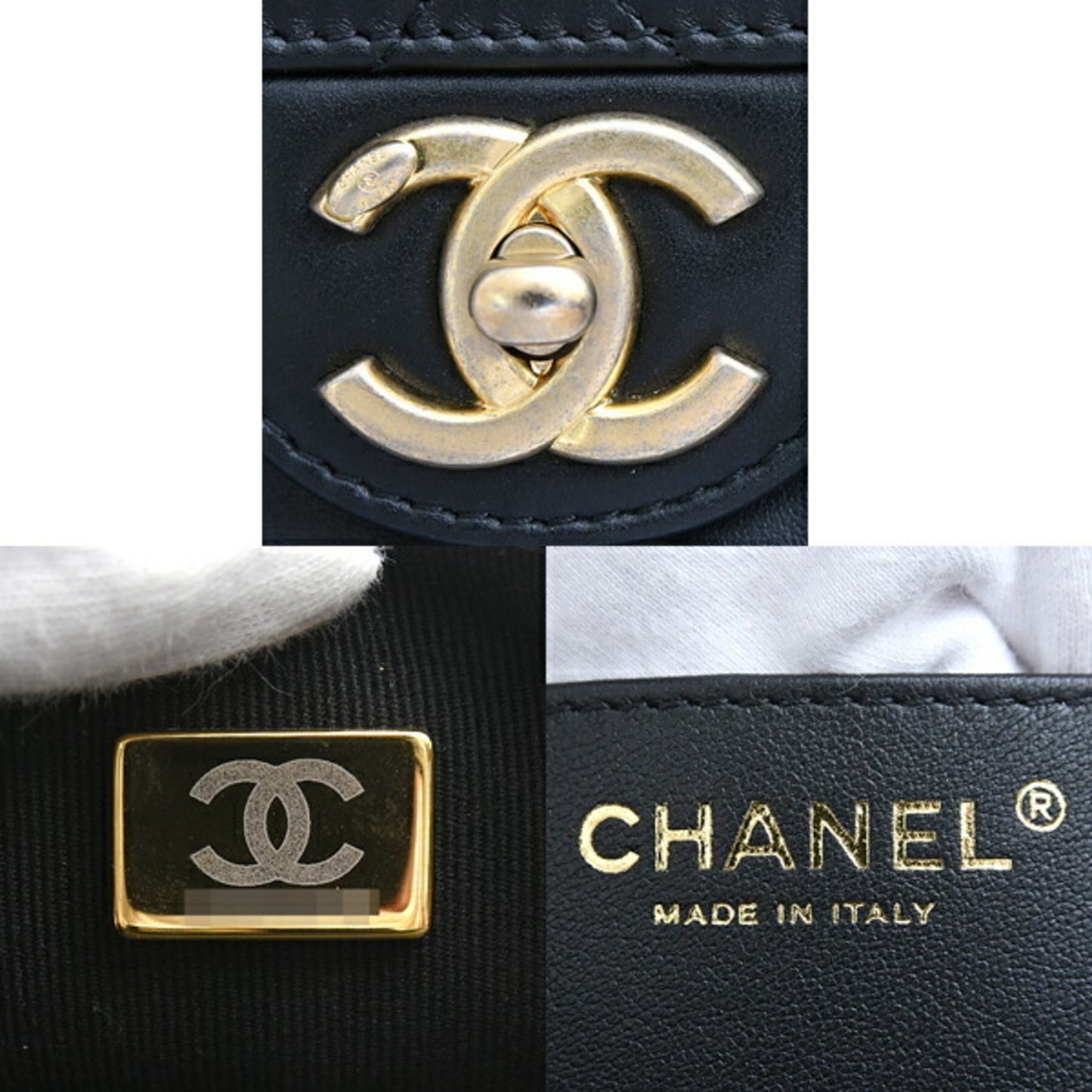 Chanel Black Leather Petite Shopping Tote