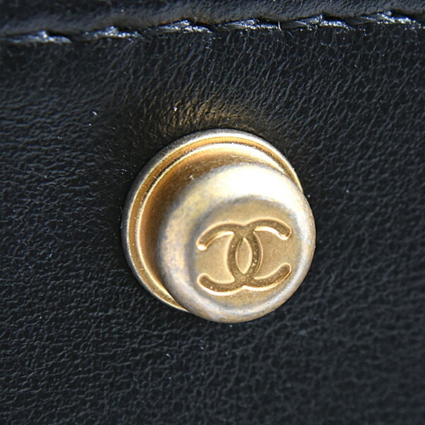 Chanel Black Leather Petite Shopping Tote