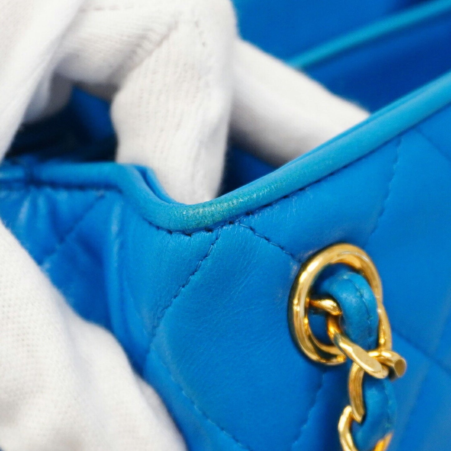 Chanel Blue Leather Flap Bag
