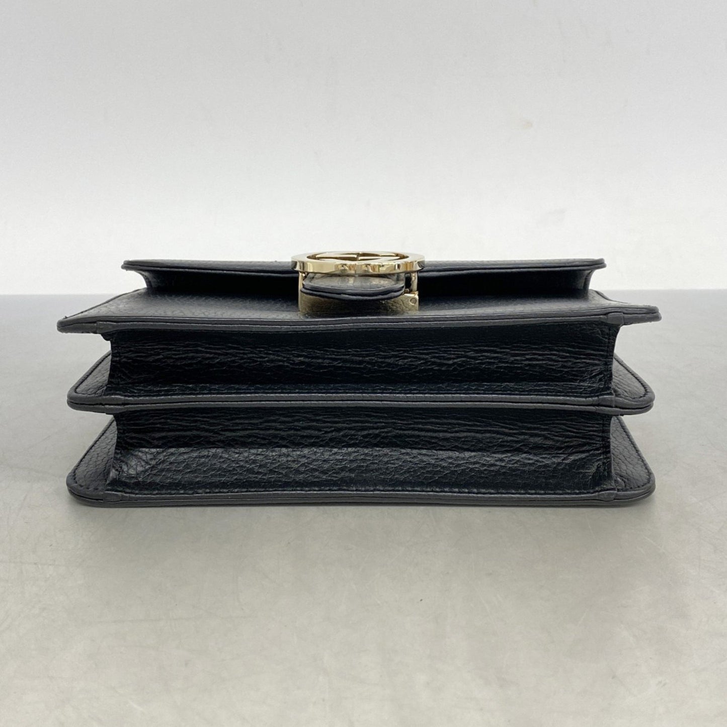 Gucci Black Leather Interlocking G