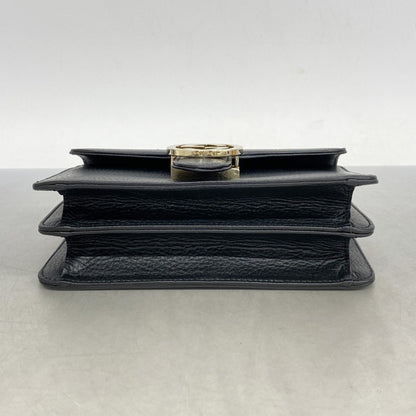 Gucci Black Leather Interlocking G