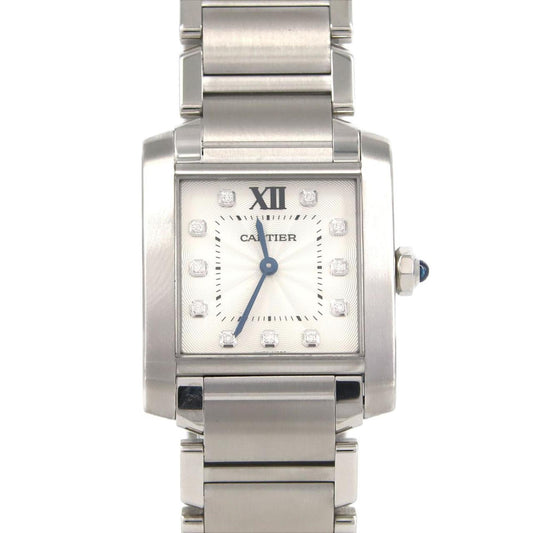 Cartier Silver Steel Tank Française