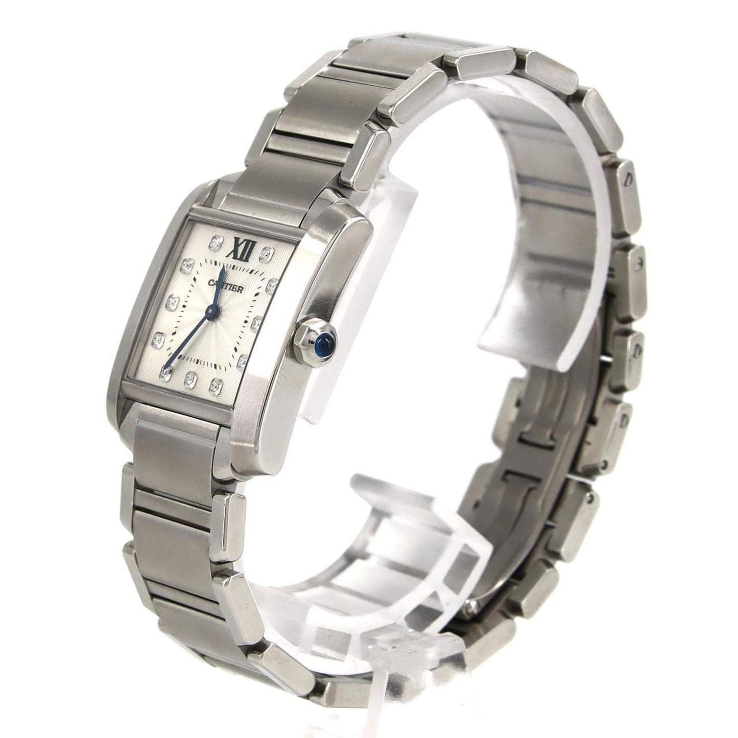 Cartier Silver Steel Tank Française