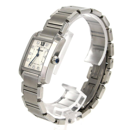 Cartier Silver Steel Tank Française