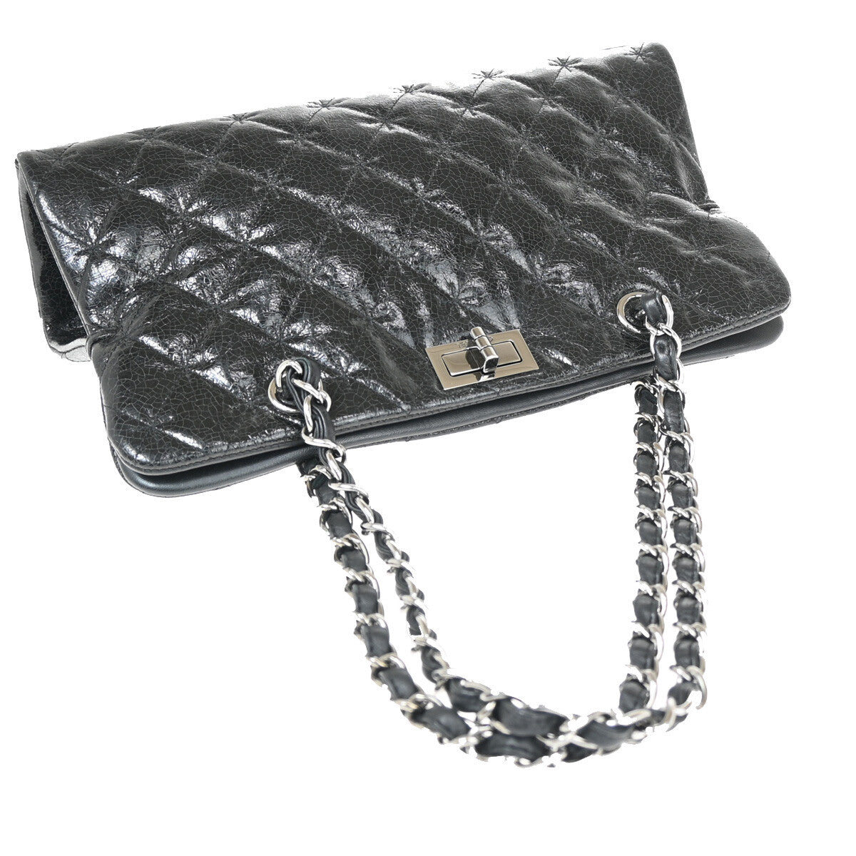 Chanel Black Patent_leather Reissue 2.55 Tote