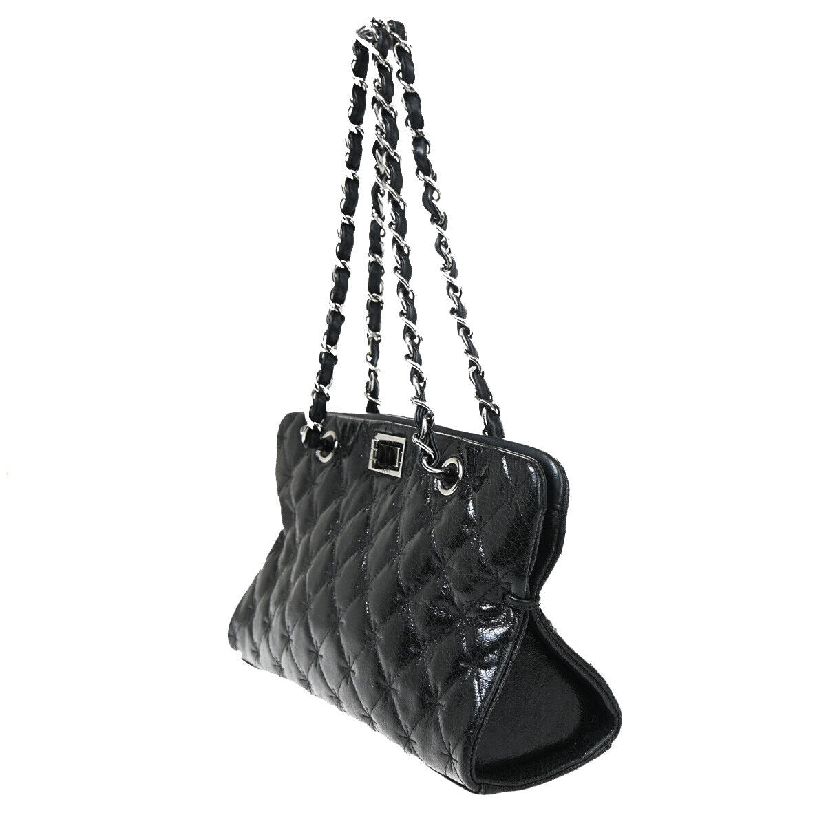 Chanel Black Patent_leather Reissue 2.55 Tote