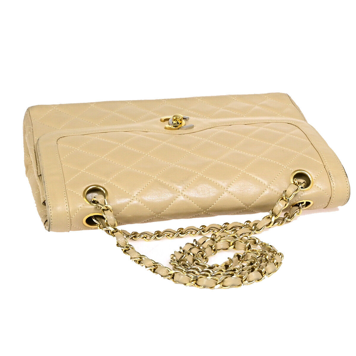 Chanel Brown Leather Vintage Mademoiselle Lock Trapezoid Flap Bag