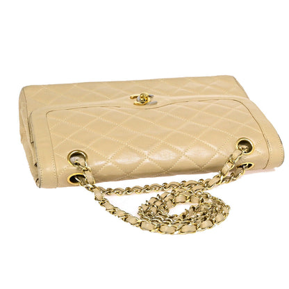 Chanel Brown Leather Vintage Mademoiselle Lock Trapezoid Flap Bag