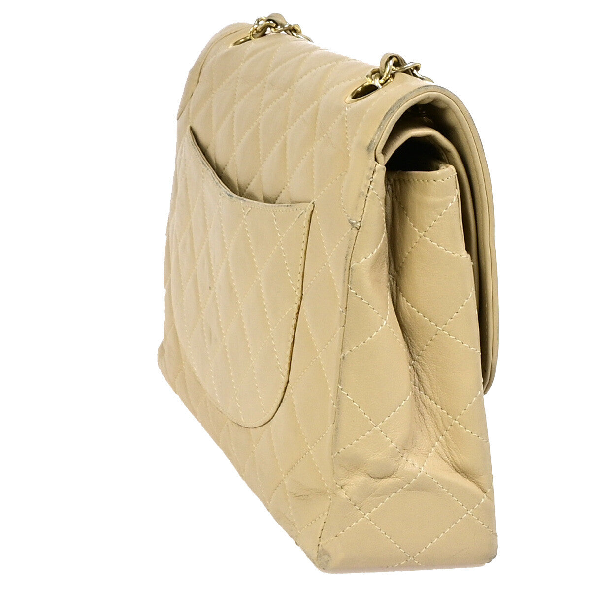 Chanel Brown Leather Vintage Mademoiselle Lock Trapezoid Flap Bag