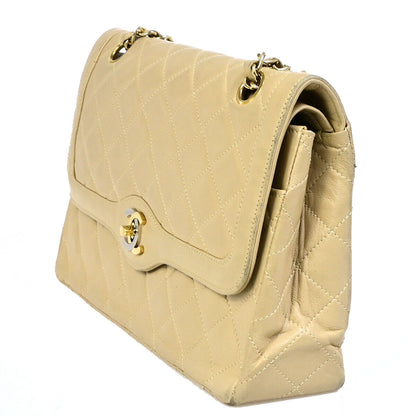 Chanel Brown Leather Vintage Mademoiselle Lock Trapezoid Flap Bag