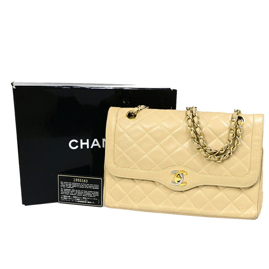 Chanel Brown Leather Vintage Mademoiselle Lock Trapezoid Flap Bag