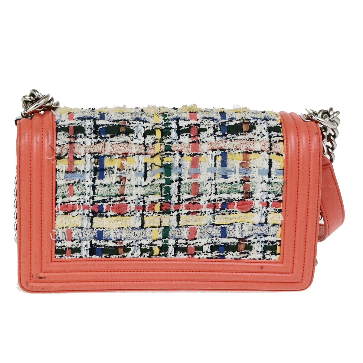 Chanel Orange Tweed Boy Flap Bag