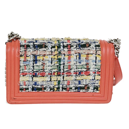 Chanel Orange Tweed Boy Flap Bag