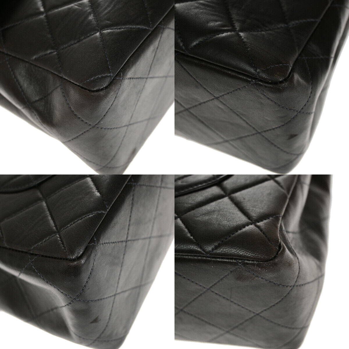Chanel Black Leather Vintage Square Flap Bag