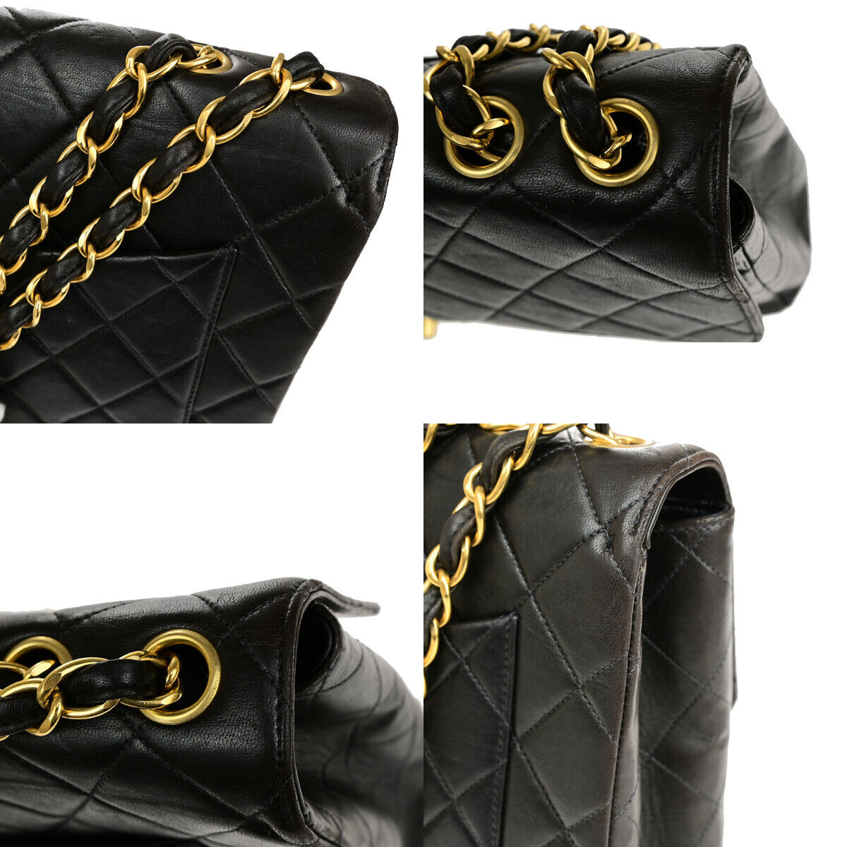 Chanel Black Leather Vintage Square Flap Bag