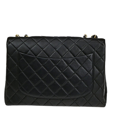 Chanel Black Leather Vintage Square Flap Bag