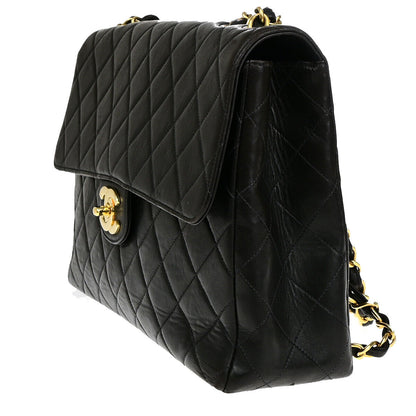 Chanel Black Leather Vintage Square Flap Bag