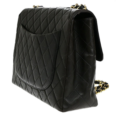 Chanel Black Leather Vintage Square Flap Bag