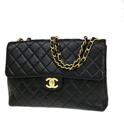 Chanel Black Leather Vintage Square Flap Bag