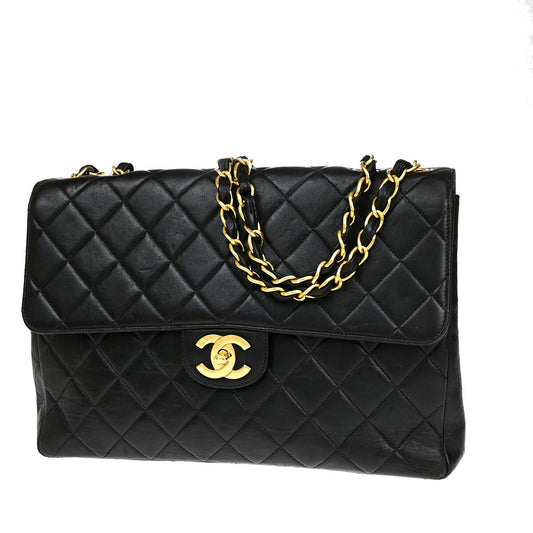 Chanel Black Leather Vintage Square Flap Bag