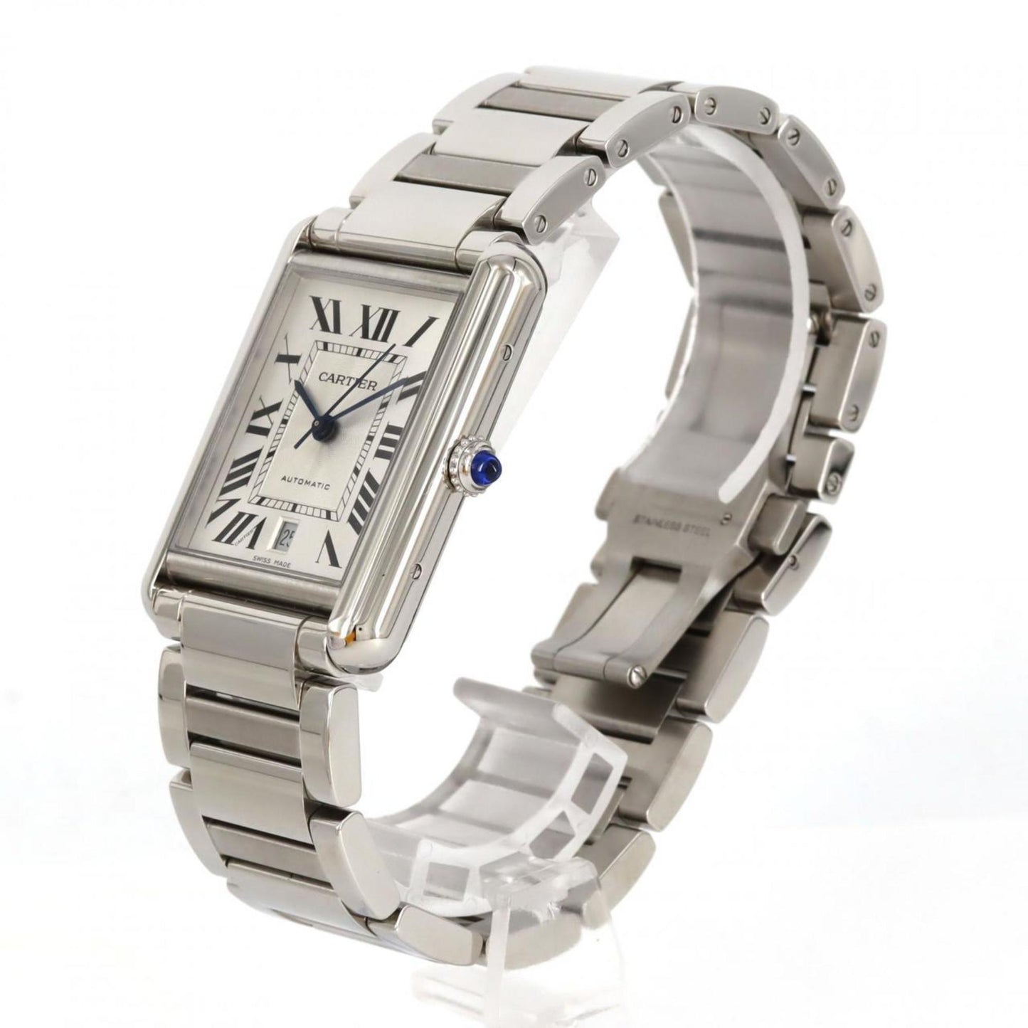 Cartier Silver Steel Tank Must
